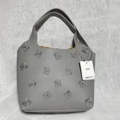 新品 定価￥6900 HALIN グレー ハンドバッグ 花モチーフのサムネイル