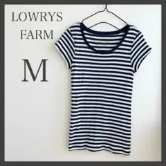 【美品】ローリーズファーム　トップス　Tシャツ　フレンチスリーブ　ボーダー　M