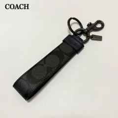 美品　コーチ　キーリング　キーホルダー　ストラップ　シグネチャー　黒のサムネイル