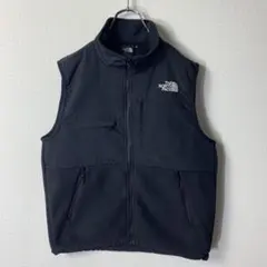 極美品 ノースフェイス デナリベスト XS ブラック 刺繍ロゴ フリース ジップ