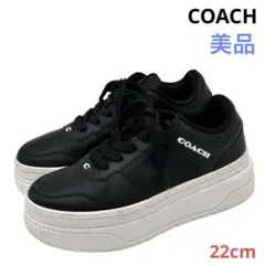 〈美品〉COACH コーチ【22cm】プラットフォーム スニーカー 黒のサムネイル