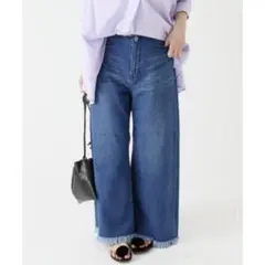 ジャーナルスタンダード　美品　★ワイドカットオフデニム