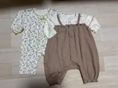 花柄ロンパース・カバーオールセット