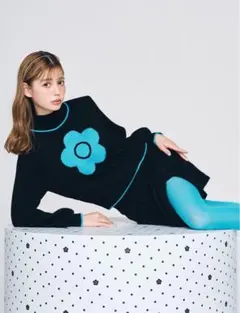 LILY BROWN×MARY QUANT デイジーニットトップス　BLK