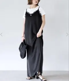BONJOUR SAGAN ボンジュールサガン　レーストリムキャミワンピース