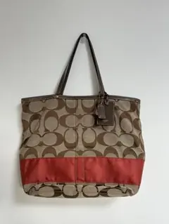 COACH トートバッグ ブラウン/レッド