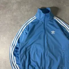 t*u様 adidas トラックジャケット ファイヤーバード 刺繍ロゴ ブルー