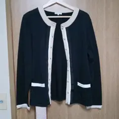 【美品】トランスワークTRANS WORK バイカラー カーディガン