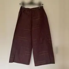 着物リメイク　紬　ワイドパンツ