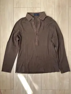 NICOLE ニコル ブラウン長袖ポロシャツ 48 Lサイズ