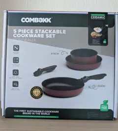COMBĒKK 5ピーススタッカブルクックウェアセット ボルドーのサムネイル