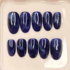 ダークブルー 星空ネイルチップ 10個セット