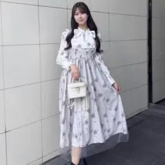 アンミール フラワーチュールフレアワンピース