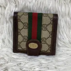 『GUCCI』オールドグッチ シェリーライン GG柄 2つ折り財布
