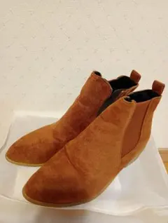 ブラウン 茶色 ジッパー付きブーツ