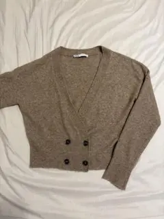 ZARA ミニ丈カーディガン ベージュブラウン