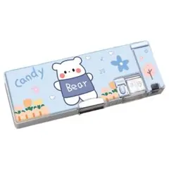 小学生筆箱 くま 両面開き 箱型 ペンケース ふでばこ 可愛い マグネット式