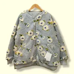 【新品】ルピリアン　ボア×キルティング リバーシブル ブルゾン　グレーフラワー