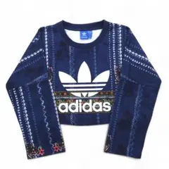 adidas originals クロップド スウェット M ネイビー