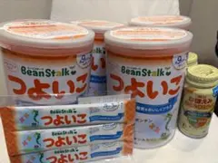 BeanStalk つよいこ 粉ミルク 4缶セット、スティック、ほほえみ