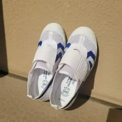 ムーンスター　上履き 21.5 EE ホワイト/ブルー