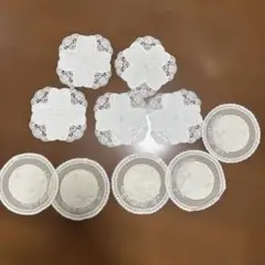 近沢レース　刺繍入りレースコースター8枚セット