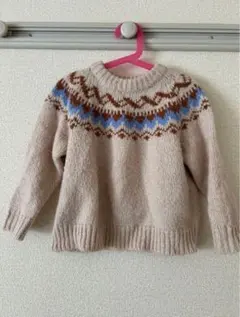 Peach & Cream ノルディック柄セーター Lサイズ約110〜120cm