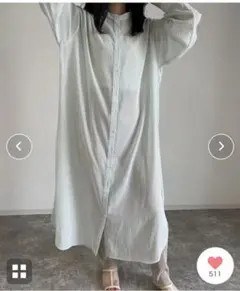 新品　イング系列　シャツストライプワンピース