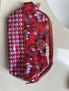 Tory Burch 花柄ポーチ 赤(最短発送9/30)