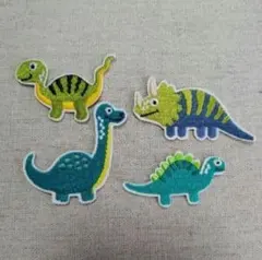 アイロンワッペン　恐竜　ダイナソー　刺繍　セット