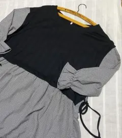 3L しまむら vanillastudio 長袖ワンピース チェック　ゆったり