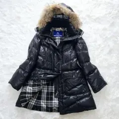 美品 バーバリーブルーレーベル ダウンコート ファー ブラック 38