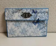 蛇腹ファイル❀青系花柄蝶々