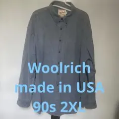 Woolrich ボタンダウンシャツ ブルー　USA製　2XL 90s