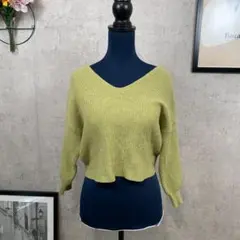 【美品】EMODA ニット クロップドトップ オフショルダー Free