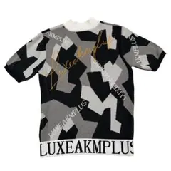 LUXEAKMPLUS 半袖ニット ゴルフ カーシヴロゴ半袖モックネックニットのサムネイル