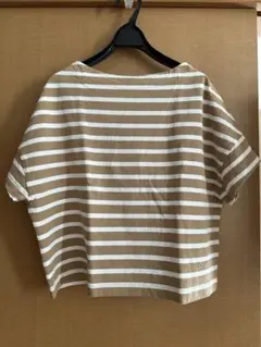 ナノユニバース Tシャツ ボーダー ベージュ