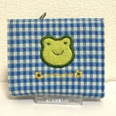 昭和レトロ　ファンシー　当時　カエル　ギンガムチェック　お財布　カード　コイン