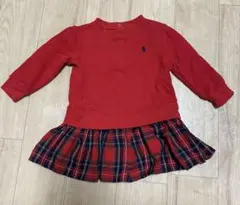 Ralph Lauren 赤 長袖 トレーナーチュニック12M