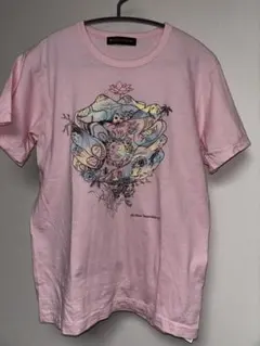 ピンク グラフィックプリント Tシャツ　24時間テレビ