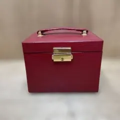 ジュエリーケース アクセサリーケース ミラー＆鍵付き レッド 赤