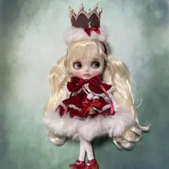 Xmas♬.*゜ クリスマスドレスの冠ロリータちゃん❤︎アウトフィット ブライス
