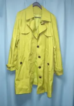 トレンチコート 4L 3XL★カラー 黄緑　春秋 着丈 大きいサイズ