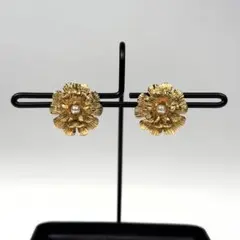 美品 CHANEL シャネル カメリア フェイクパール ヴィンテージ イヤリング