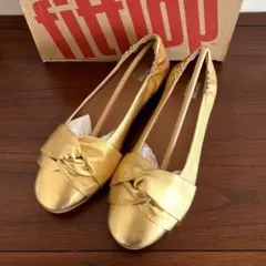 新品　fitflop フラットシューズ　ゴールド