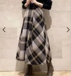 SNIDEL ロービングチェックフレアスカート サイズ1