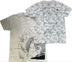 キャラクターイラスト付きホワイトTシャツ Lサイズ　Sサイズ