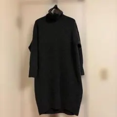 【美品】UNIQLO スフレヤーンタートルワンピース　S