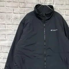 コロンビア　ナイロンジャケット中綿　ブラックXL ロゴ刺繍アウトドア0108