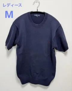 RALPH LAUREN ニット半袖セーター　ネイビー　Ｍサイズのサムネイル